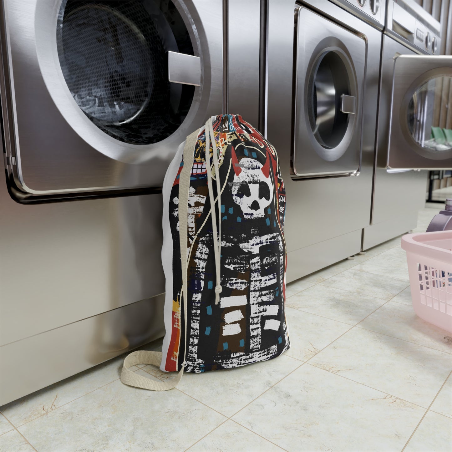 Freedom Spirit Skull Laundry Bag - Stylish Organizer for Home or Travel