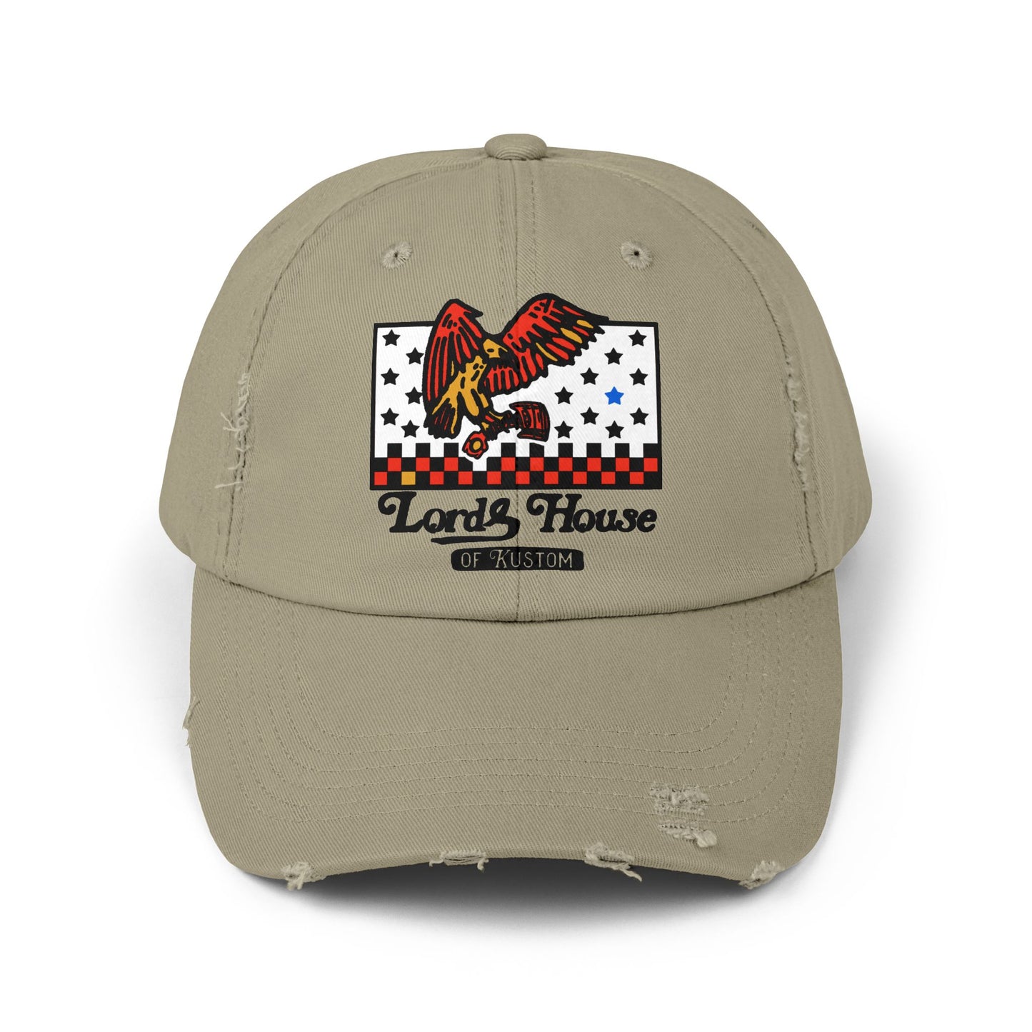 Unisex Distressed Cap with Eagle Design - Stylish Adjustable Hat for Casual Outings & Everyday Wear