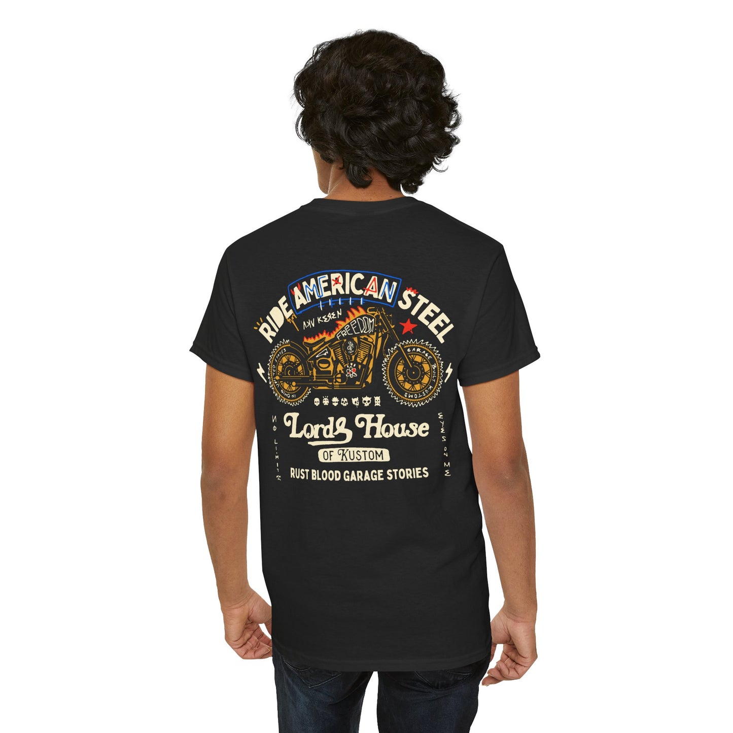 Unisex Heavy Cotton Tee - Bold Motorcycle Graphic Tee