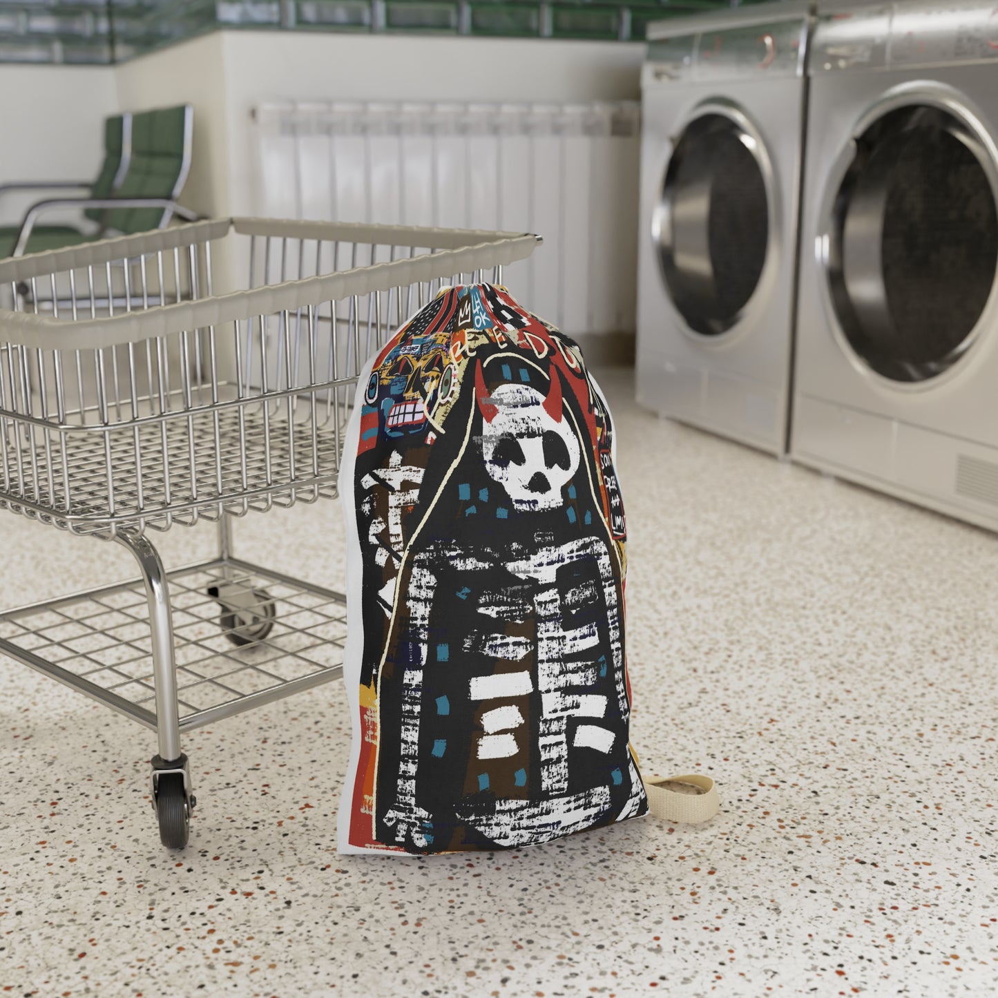Freedom Spirit Skull Laundry Bag - Stylish Organizer for Home or Travel