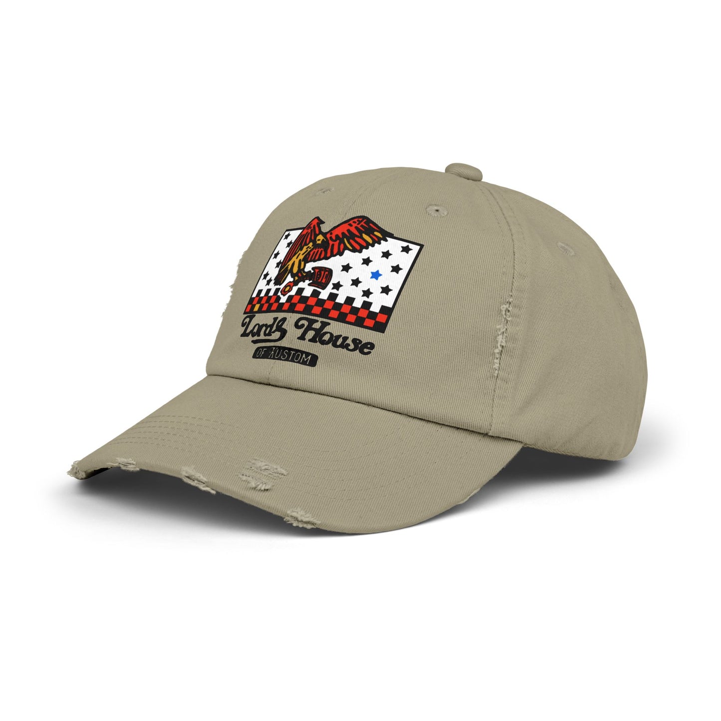 Unisex Distressed Cap with Eagle Design - Stylish Adjustable Hat for Casual Outings & Everyday Wear