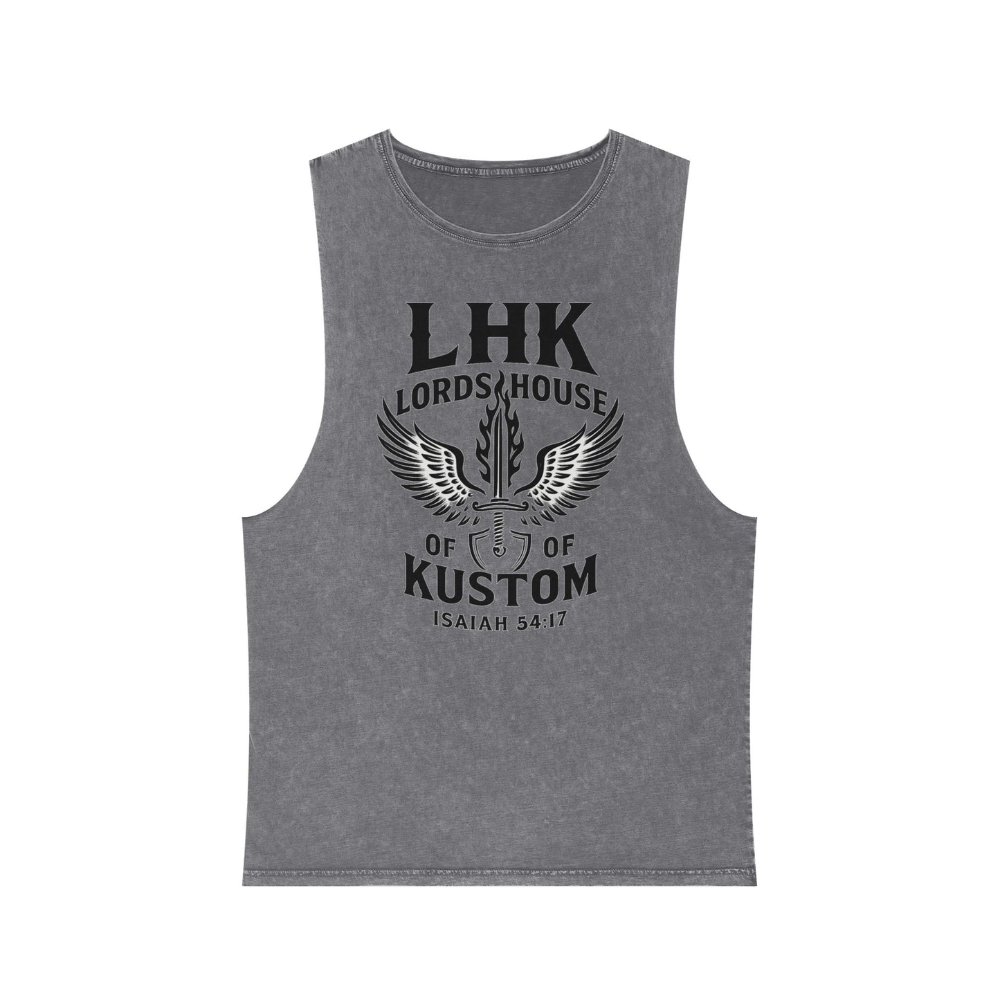 LHK Wings Stonewash Tank Top — Vintage Motorcycle Kustom Graphic