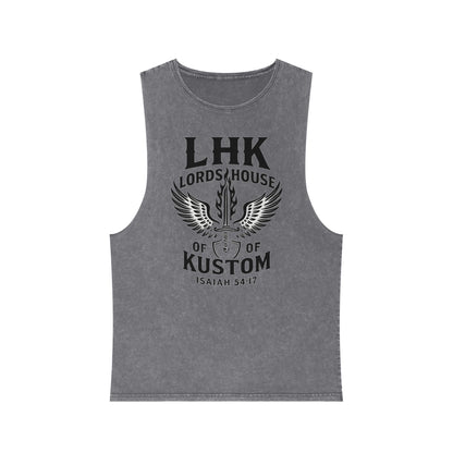 LHK Wings Stonewash Tank Top — Vintage Motorcycle Kustom Graphic