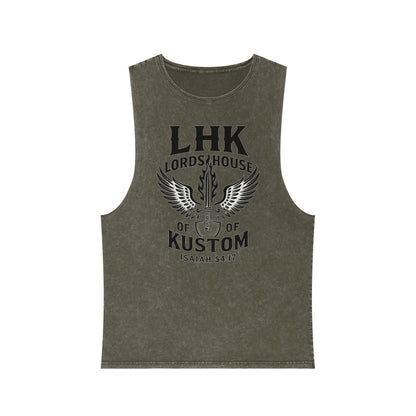 LHK Wings Stonewash Tank Top — Vintage Motorcycle Kustom Graphic
