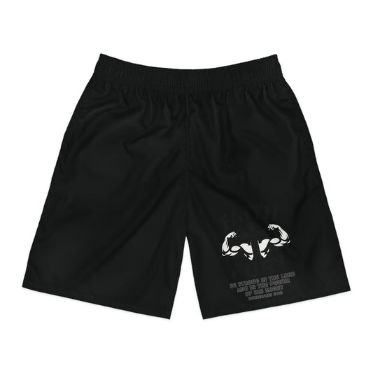 LHK Men's Fitness Jogger Shorts — Muscle Graphic & Motivational Quote