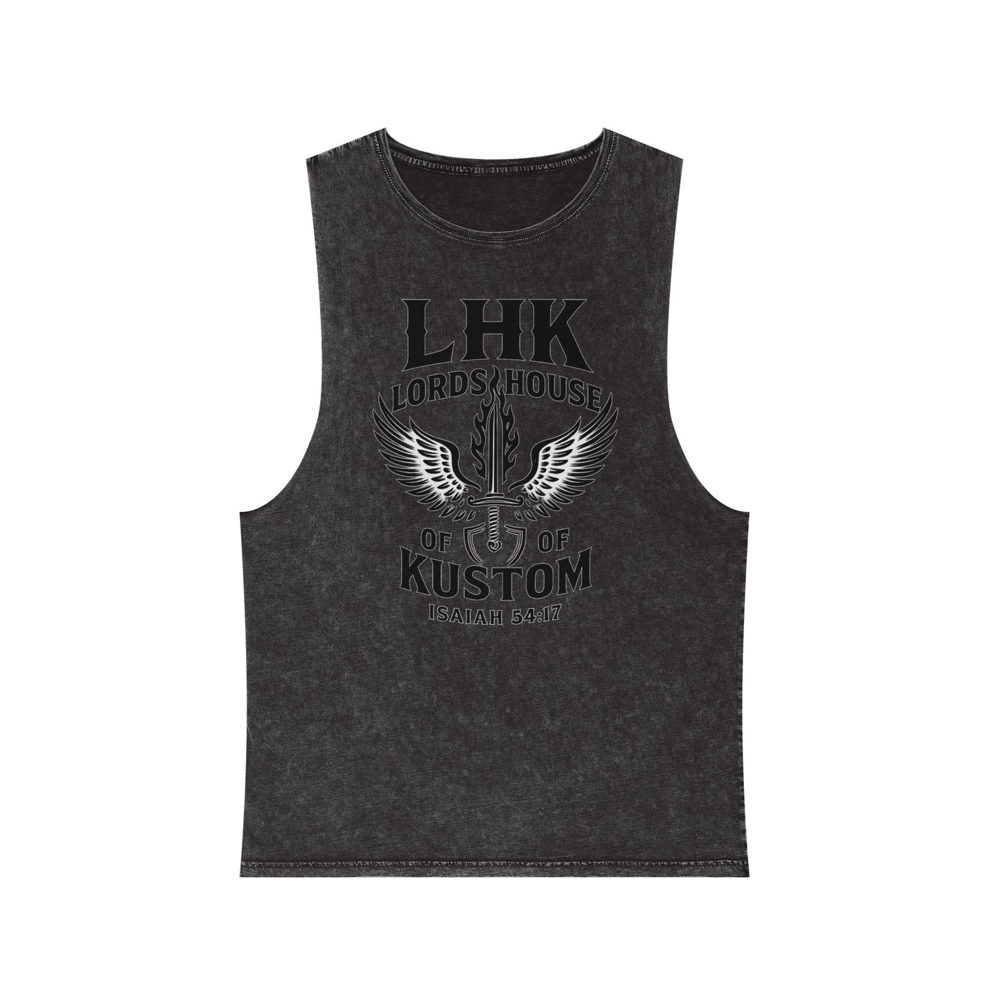 LHK Wings Stonewash Tank Top — Vintage Motorcycle Kustom Graphic