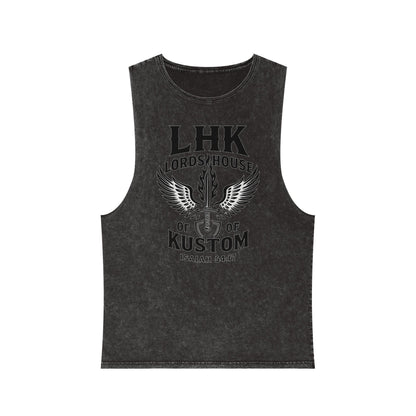 LHK Wings Stonewash Tank Top — Vintage Motorcycle Kustom Graphic