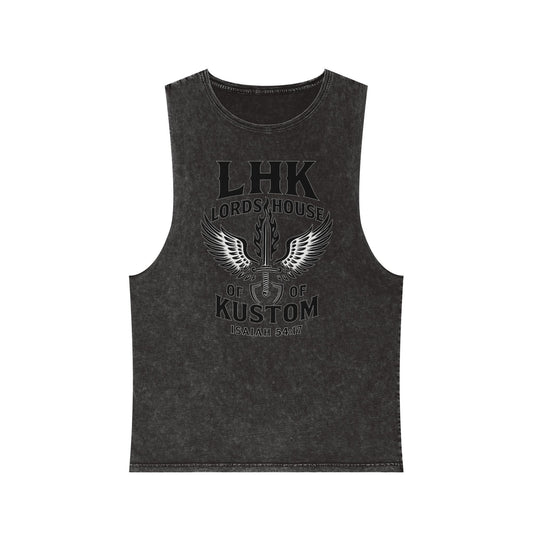 LHK Wings Stonewash Tank Top — Vintage Motorcycle Kustom Graphic
