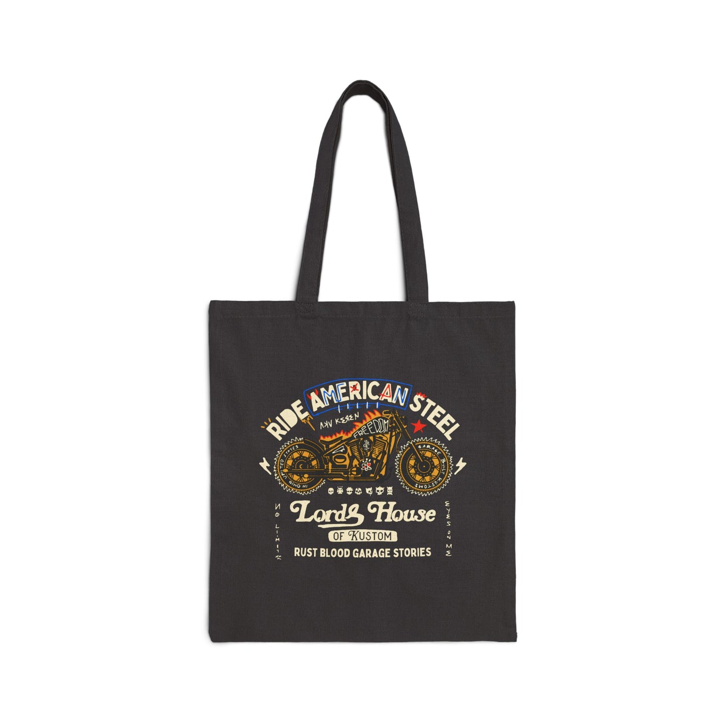Vintage-Inspired Cotton Canvas Tote Bag - Perfect for Bikers & Eco-Friendly Enthusiasts