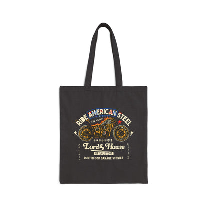 Vintage-Inspired Cotton Canvas Tote Bag - Perfect for Bikers & Eco-Friendly Enthusiasts