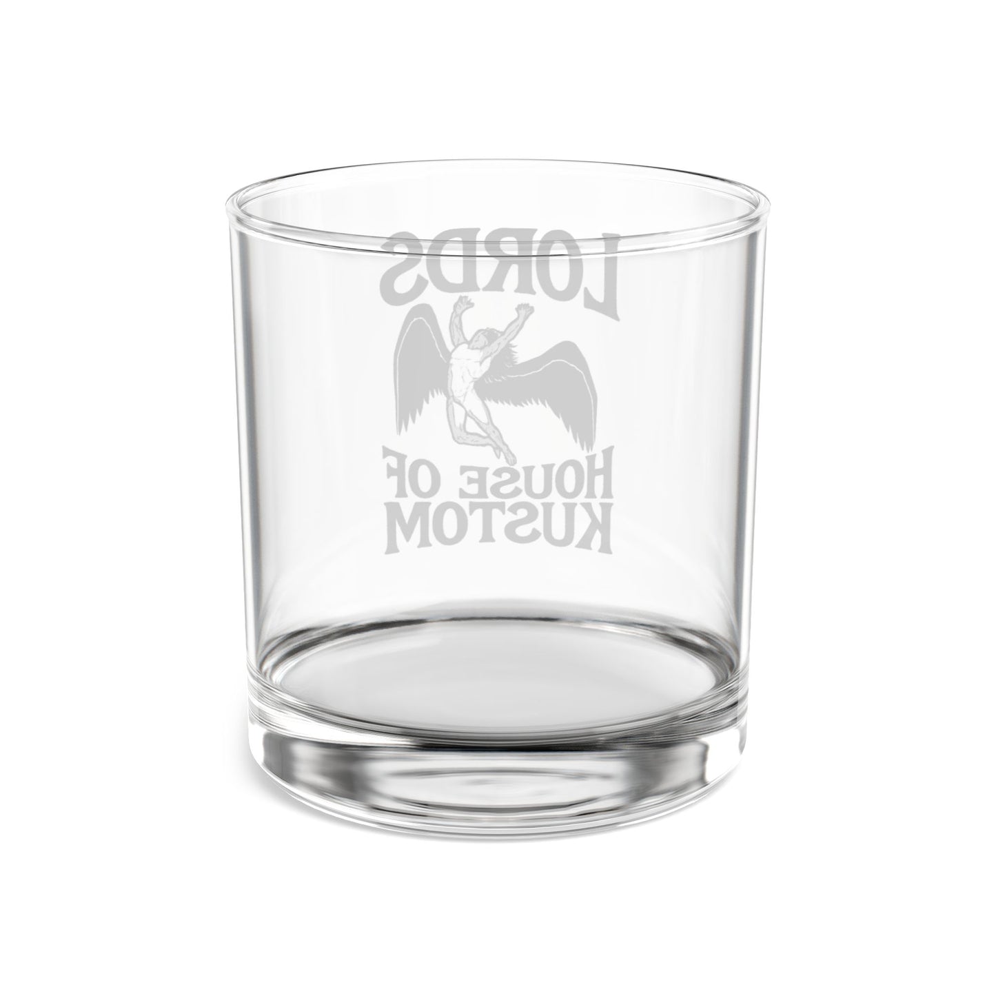 Lords House of Kustom, Whiskey Tumbler, Barware Gift, Custom Engraved Glass, Home Bar Decor