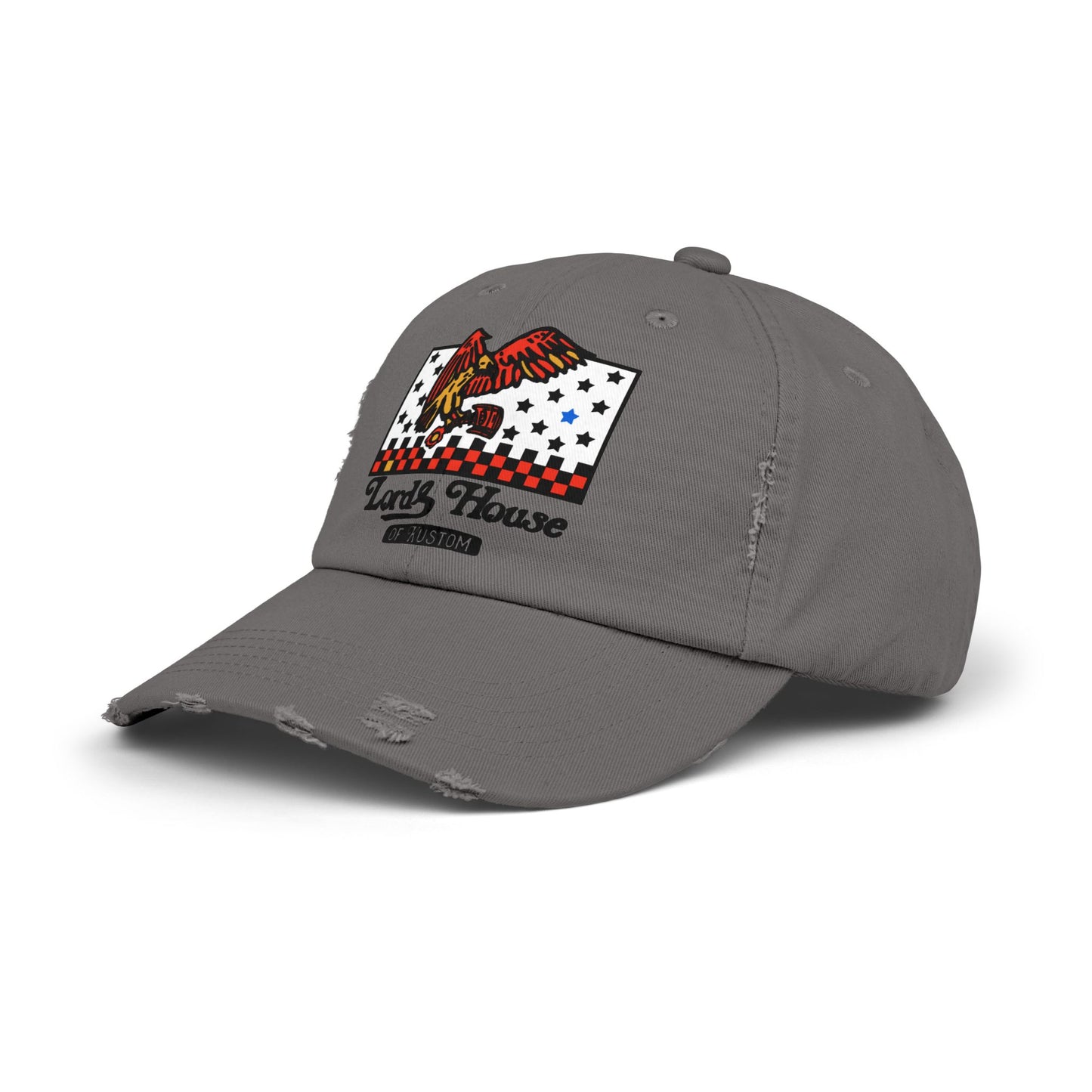 Unisex Distressed Cap with Eagle Design - Stylish Adjustable Hat for Casual Outings & Everyday Wear