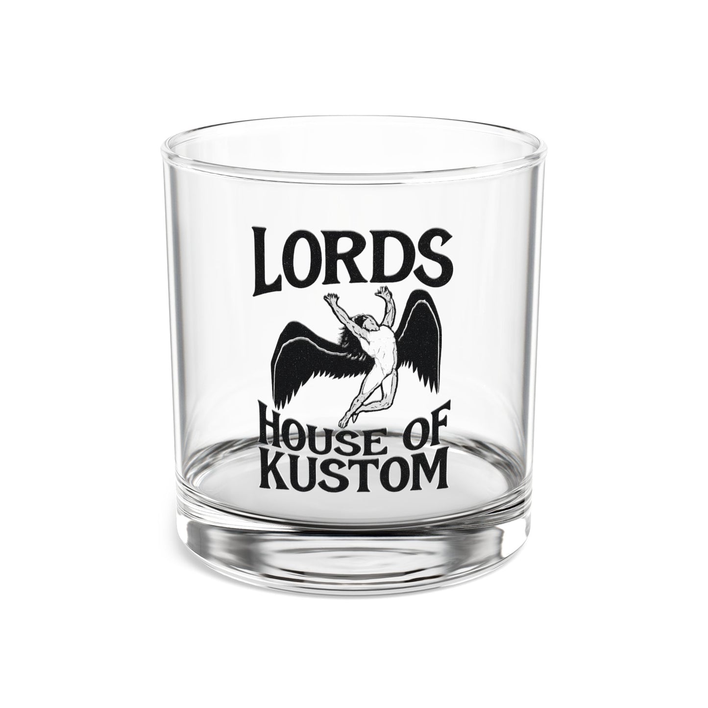 Lords House of Kustom, Whiskey Tumbler, Barware Gift, Custom Engraved Glass, Home Bar Decor