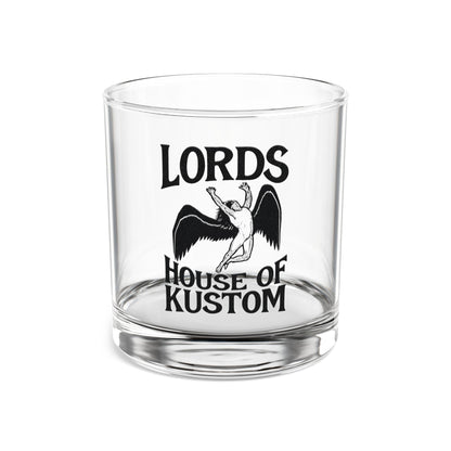 Lords House of Kustom, Whiskey Tumbler, Barware Gift, Custom Engraved Glass, Home Bar Decor