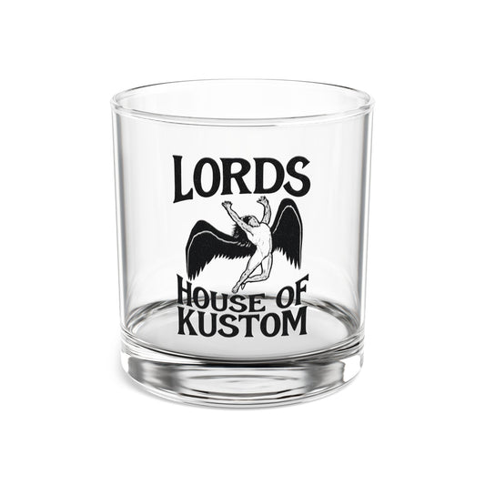 Lords House of Kustom, Whiskey Tumbler, Barware Gift, Custom Engraved Glass, Home Bar Decor