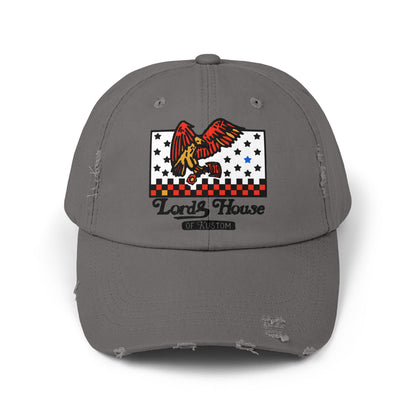 Unisex Distressed Cap with Eagle Design - Stylish Adjustable Hat for Casual Outings & Everyday Wear