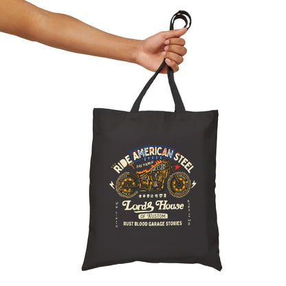 Vintage-Inspired Cotton Canvas Tote Bag - Perfect for Bikers & Eco-Friendly Enthusiasts