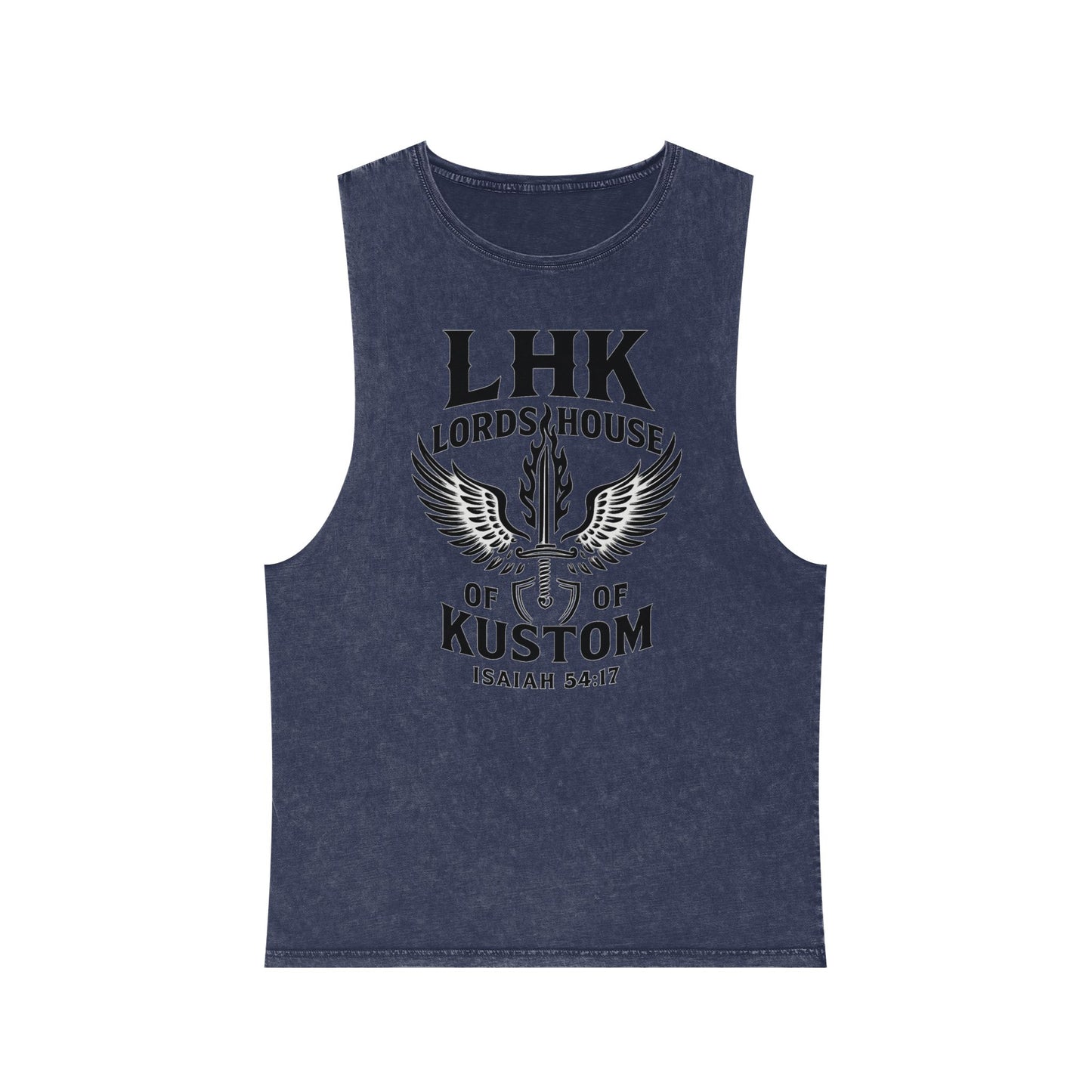 LHK Wings Stonewash Tank Top — Vintage Motorcycle Kustom Graphic