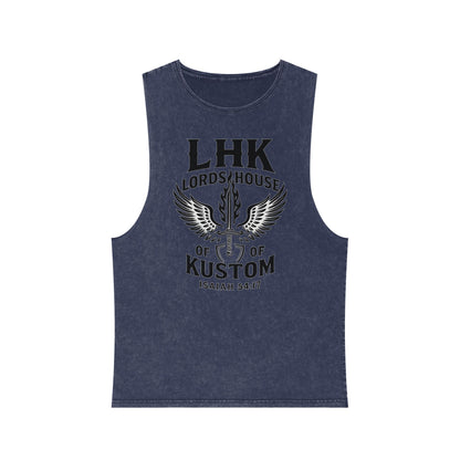 LHK Wings Stonewash Tank Top — Vintage Motorcycle Kustom Graphic