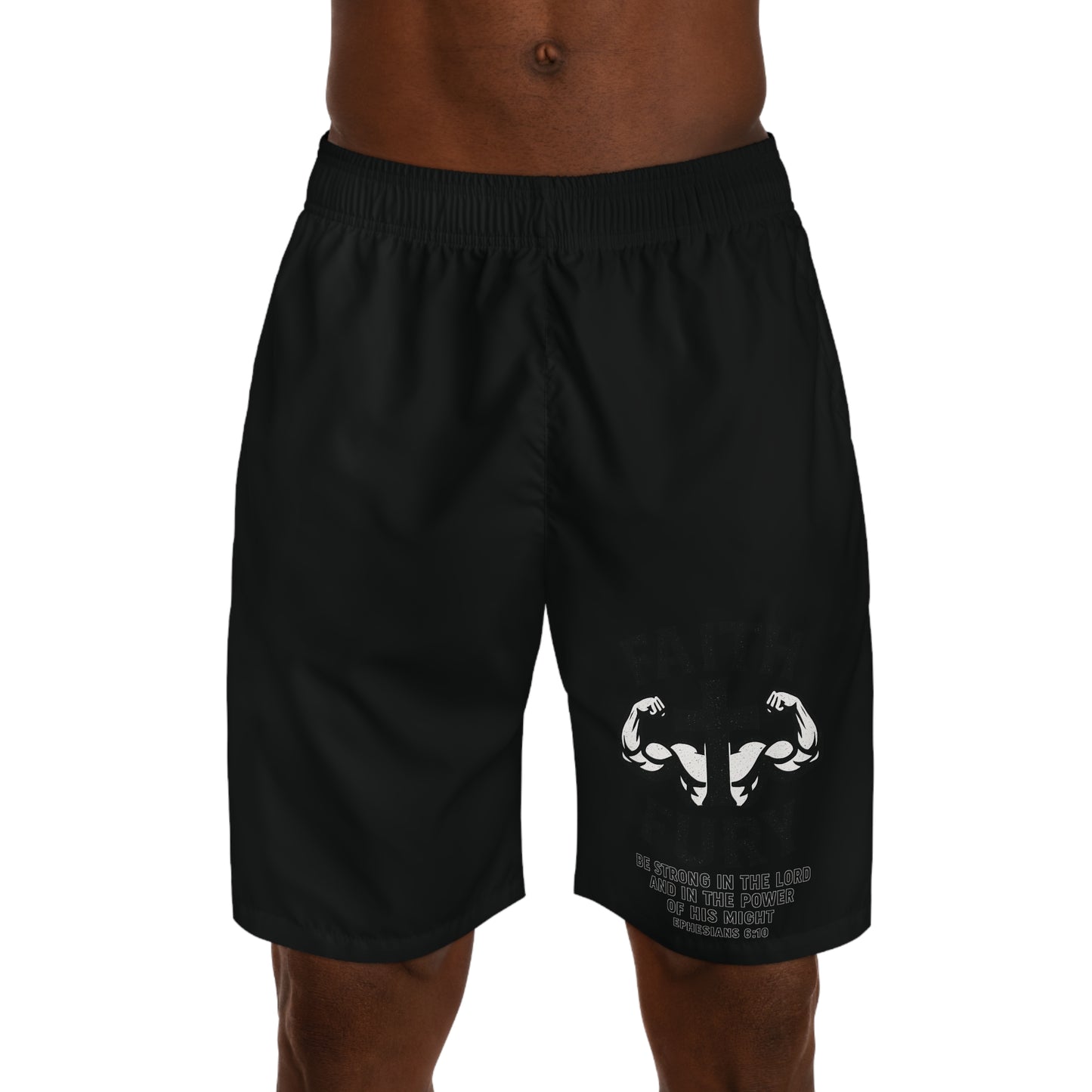 LHK Men's Fitness Jogger Shorts — Muscle Graphic & Motivational Quote
