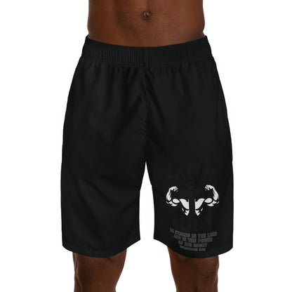 LHK Men's Fitness Jogger Shorts — Muscle Graphic & Motivational Quote