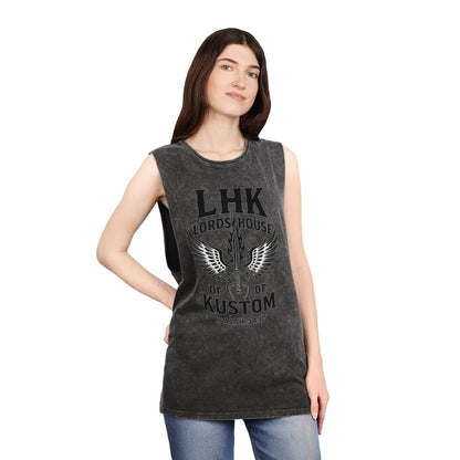 LHK Wings Stonewash Tank Top — Vintage Motorcycle Kustom Graphic