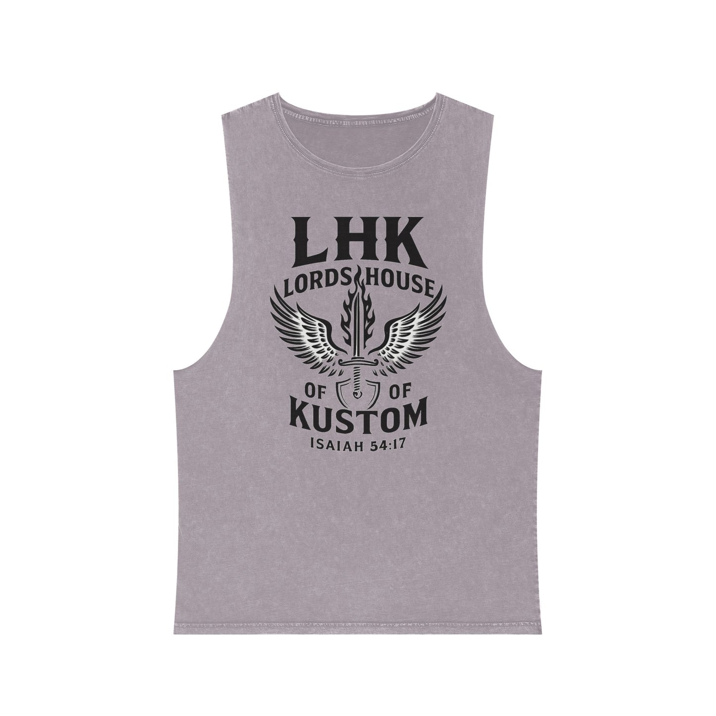 LHK Wings Stonewash Tank Top — Vintage Motorcycle Kustom Graphic