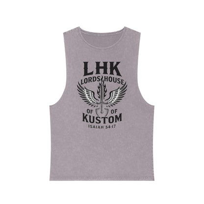 LHK Wings Stonewash Tank Top — Vintage Motorcycle Kustom Graphic