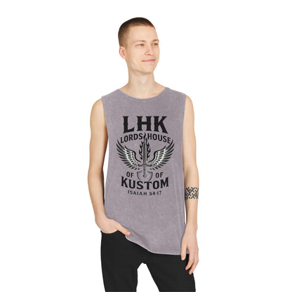 LHK Wings Stonewash Tank Top — Vintage Motorcycle Kustom Graphic